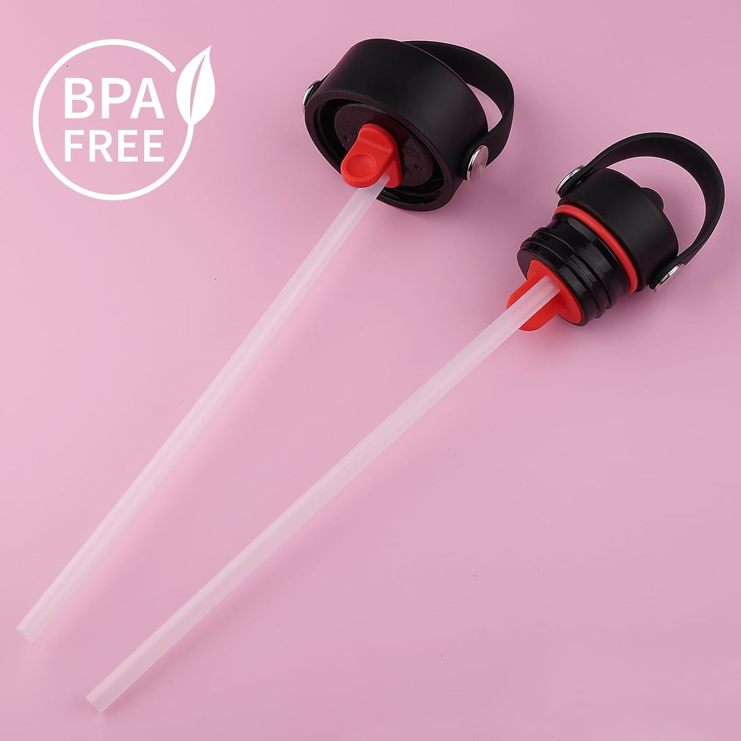 Straws Replacement Compatible with Hydro Flask Water Bottle 32oz,40 Oz -For Hydroflask Tumbler Press In Straw Lids,8 BPA- Free Long Straws,2 Straw Brushes