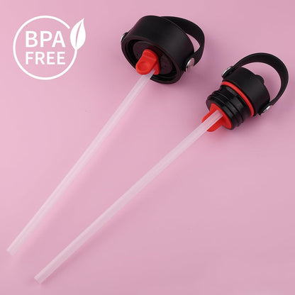 Straws Replacement Compatible with Hydro Flask Water Bottle 32oz,40 Oz -For Hydroflask Tumbler Press In Straw Lids,8 BPA- Free Long Straws,2 Straw Brushes