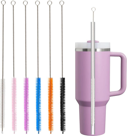 Straw Cleaner Brush for Stanley, 10Pcs Reusable Extra Long Straws Cleaning Brush for 14oz 20oz 30oz 40oz Stanley Mug, Cleaning Brushs for All Plastic, Glass, Stainless and Silicone Straw