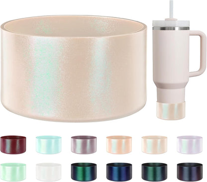Glossy Gradient Silicone Boot, Compatible with Stanley H2.0 20-40oz & IceFlow 20-30oz, Chameleon Metallic Shimmer Cup Sleeve Protector for Hydroflask and Bottle Bottom with 2.8-3in