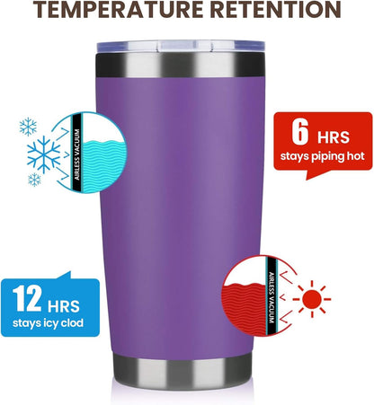MEWAY 20oz Tumbler Cup Double Wall Vacuum Insulated Travel Mug Bulk, Stainless Steel Tumblers with Lid and Straw, Durable Powder Coated Coffee Cups for Cold & Hot Drinks (Navy, 1)