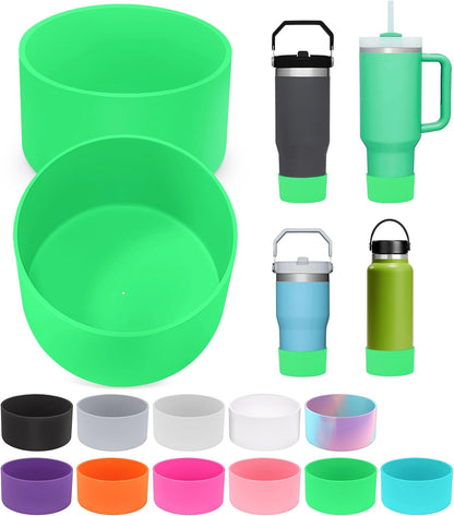 PICcircuit 2PCS for Stanley Boot, Silicone Bottom for Quencher Adventure 40oz 30oz IceFlow 20oz 30oz Bottle&for Hydroflask Tumbler 12-24oz for Stanley Cup Accessories Avoid Scratches&Noise