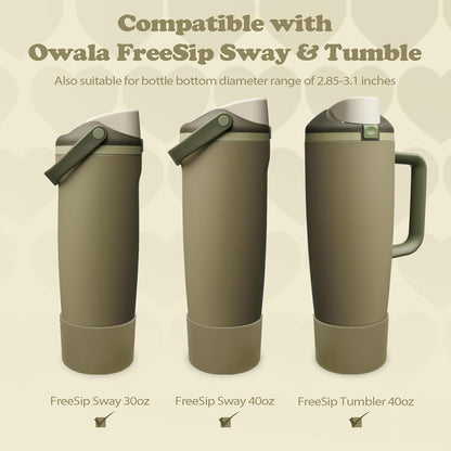 2PCS Silicone Boots for Owala 30oz & 40oz FreeSip Sway Bottles & Tumblers – Non-Slip, Scratch-Resistant, Stability Enhancer for Owala Accessories (Eucalyptus Green) - Colors B
