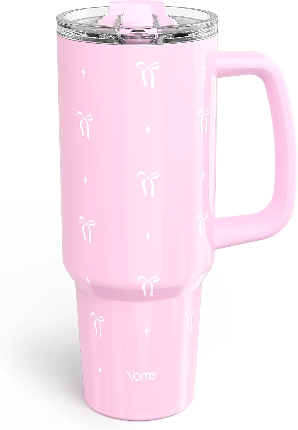 YOME 40oz Nurse Tumbler with Handle and Flip Straw | Stainless Steel Insulated Water Bottle | Keeps Drinks Cold | Dishwasher Safe | Cupholder Friendly | Gift Gym Travel Yoga