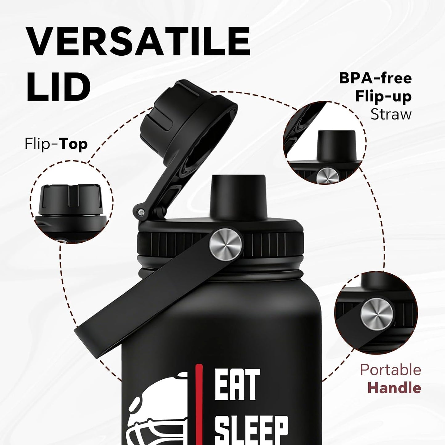 Fufandi Pickleball Gifts - Pickle Ball Dink Responsibly - Christmas, Birthday Gifts for Men, Women, Pickleball Lovers, Player Coach - Pickle Ball Water Bottle 32oz