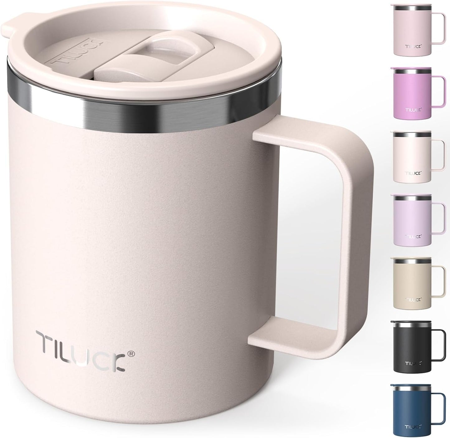 TILUCK 20 oz Insulated Tumbler with BPA-Free Lid, Stainless Steel Vacuum Travel Coffee Mug, Double Wall Coffee Tumbler（20oz，Matte DarkBlue）