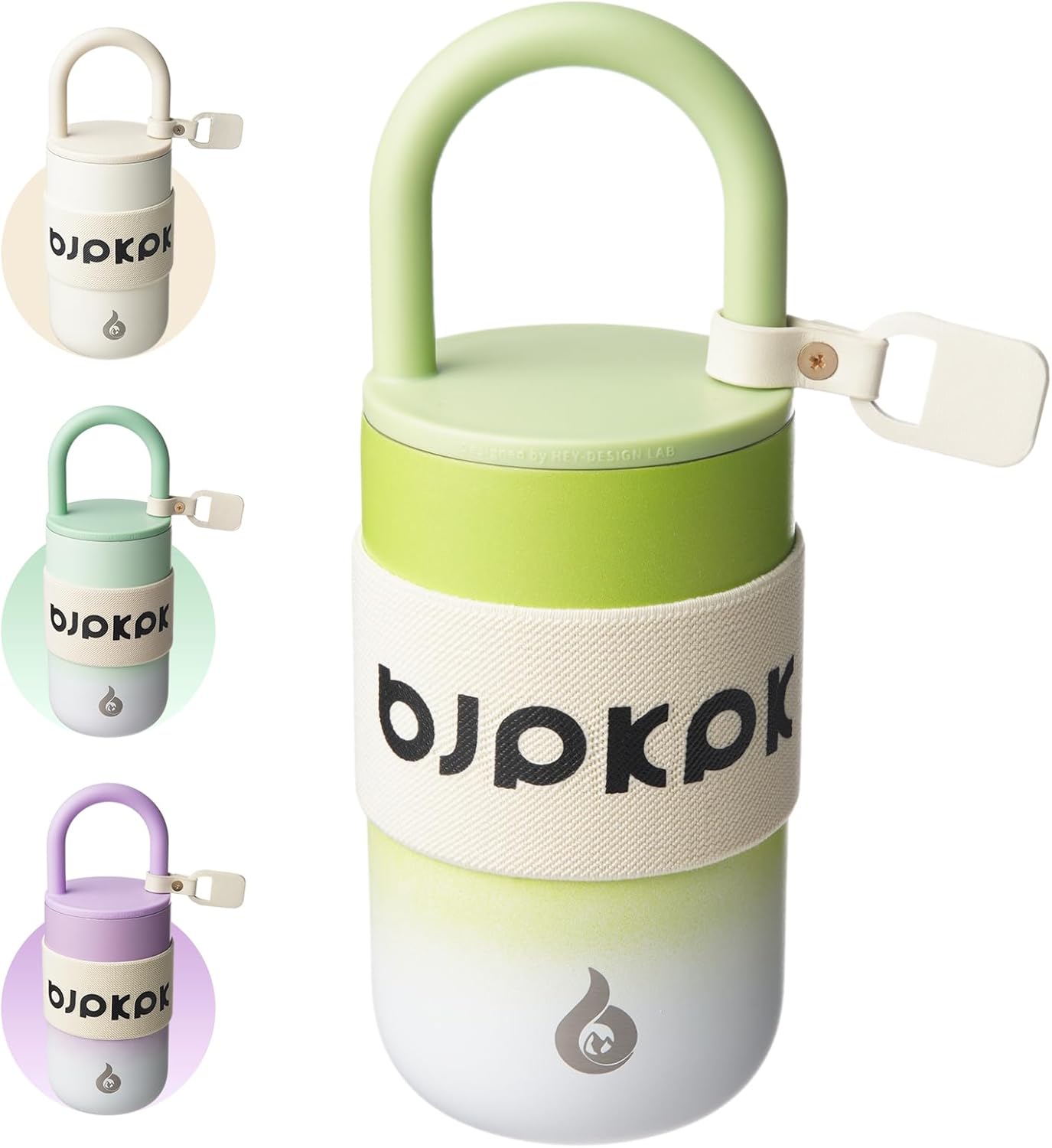 BJPKPK 13oz Insulated Stainless Steel Loop Tumbler With Lid And Handle Travel Coffee Mug Thermal Cup,Latte