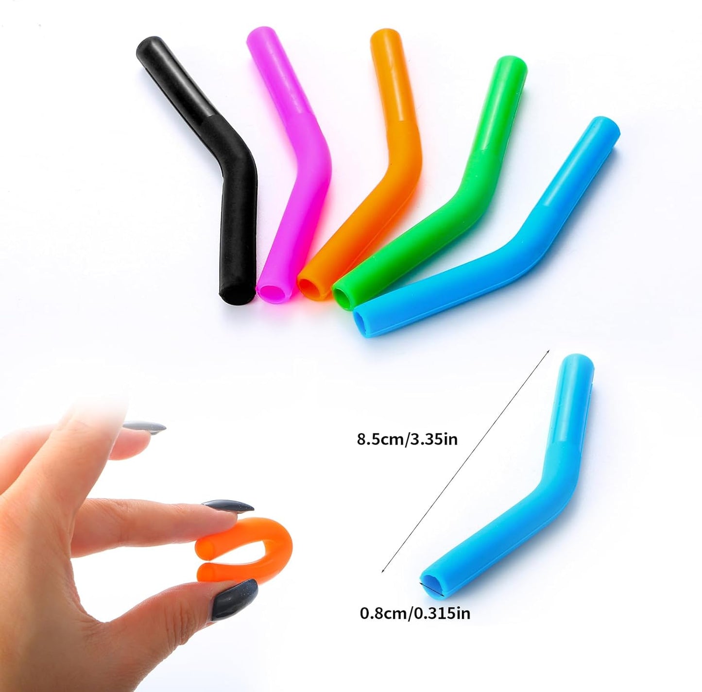 Lazycorner 16 Pcs Metal Straw Reusable 8.5" 10.5" 6mm Stainless Steel Straws for Tumblers 20oz-32oz, Rainbow Drinking Straws with Silicone Tips, 4 Straw Cleaner Brush, 1 Travel Case