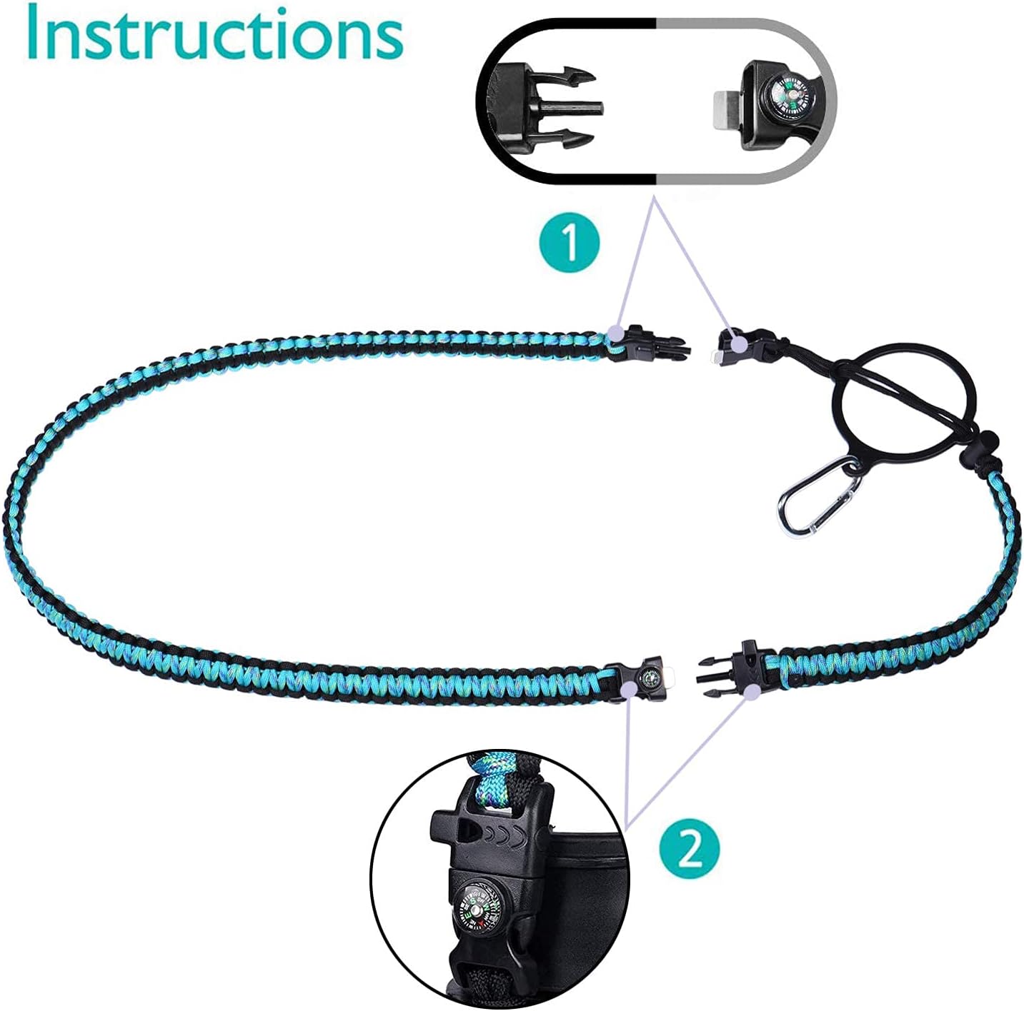 Wongeto Paracord Handle Carrier Holder with Shoulder Strap,Compatible with Hydro Flask Wide Mouth Water Bottles