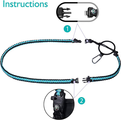 Wongeto Paracord Handle Carrier Holder with Shoulder Strap,Compatible with Hydro Flask Wide Mouth Water Bottles