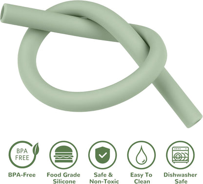 Tomorotec 15PCS Reusable Silicone Drinking Straws w/ 2 Brushes, Fit for Stanley Tumbler 40oz 30oz 20oz, 12" Long Customizable for Various Drinkware, Dishwasher Safe, BPA-Free, Safe for Teeth (Macaron)