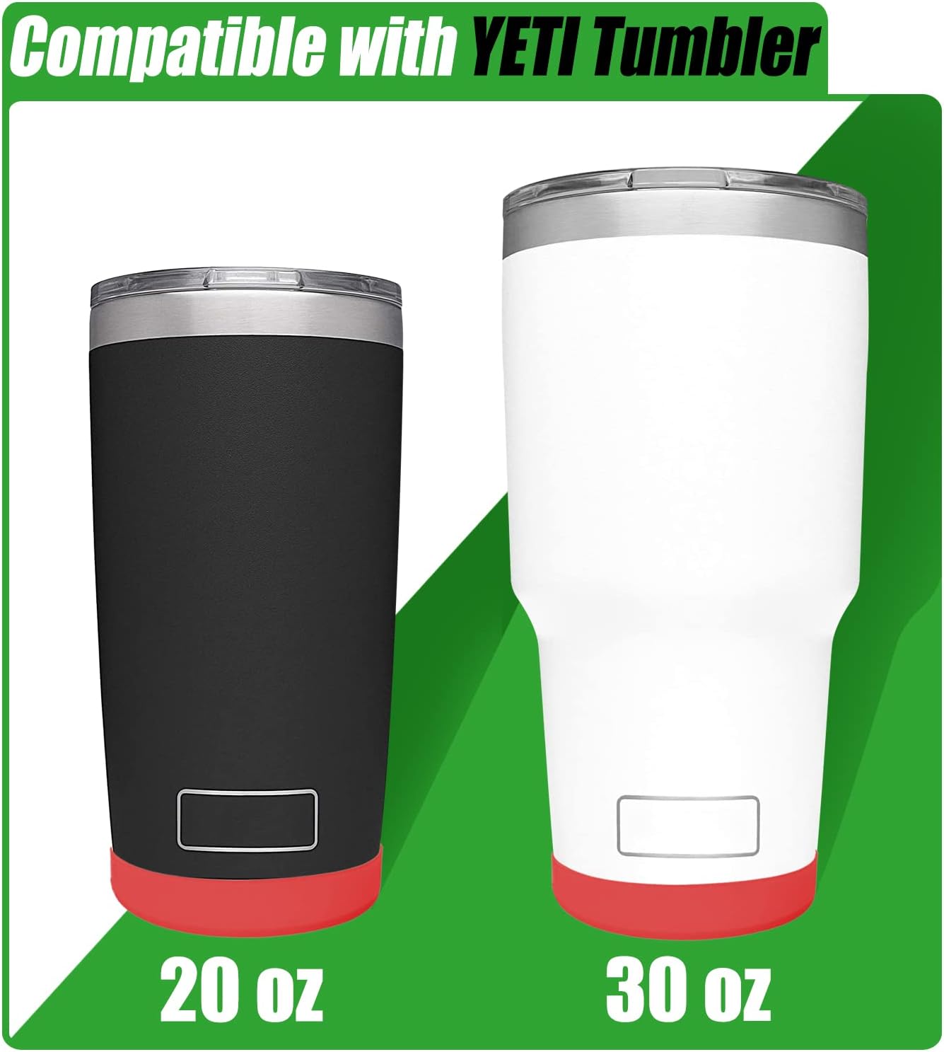Silicone Boot Sleeve for YETI Tumbler 30 oz, 20 oz - Safer Protection and Less Noise for Yeti Coffee Mug Cup 20oz 30 oz - Dishwasher Safe