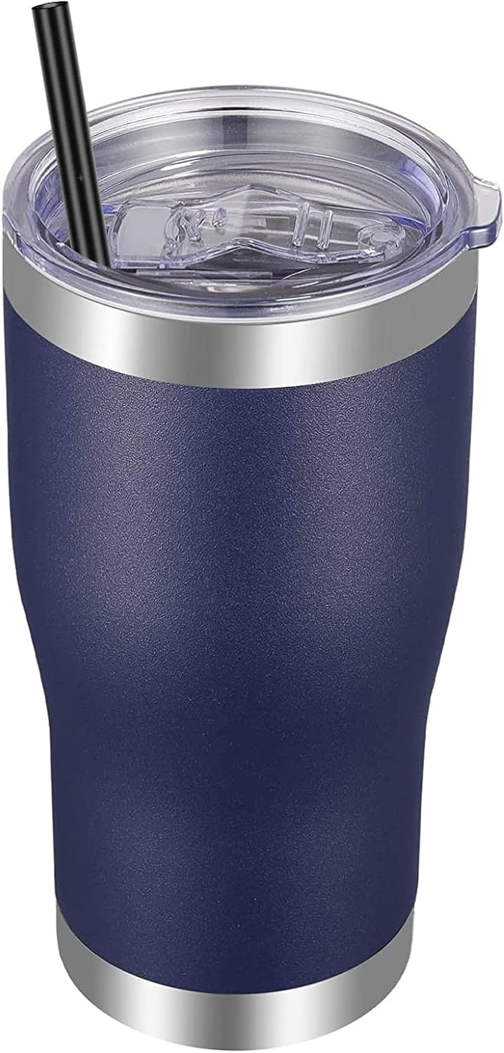 VEGOND 20oz Tumbler Stainless Steel Tumbler Cup with Lid And Straw Vacuum Insulated Double Wall Travel Coffee Mug(Orange 1 Pack)