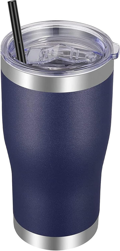 VEGOND 20oz Tumbler Stainless Steel Tumbler Cup with Lid And Straw Vacuum Insulated Double Wall Travel Coffee Mug(Orange 1 Pack)