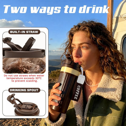 SPLMIFA Vacuum-Insulated Stainless Steel Travel Coffee Mug, Leak-Proof Reusable Coffee Cup with Lid - Keep Hot & Cold Drinks for Hours, Durable Insulated Tumbler for Men & Women(3rd-Black, 12OZ)