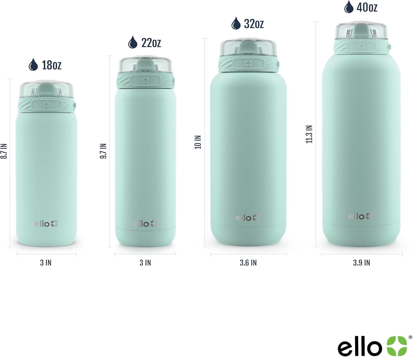Ello Cooper 22oz Stainless Steel Water Bottle with Straw and Carry Handle, Double Walled and Vacuum Insulated Metal, Leak Proof Locking Lid with Soft Silicone Spout, Reusable, BPA Free, Lilac