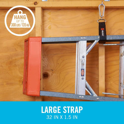 VELCRO Brand VEL-30196-USA Easy Hang Strap with Carabiner Clip Attach Water Bottles and Accessories to Bikes, Bags and more. Organization for Garden, Shed, RV. Extra Small-1Pk, Black