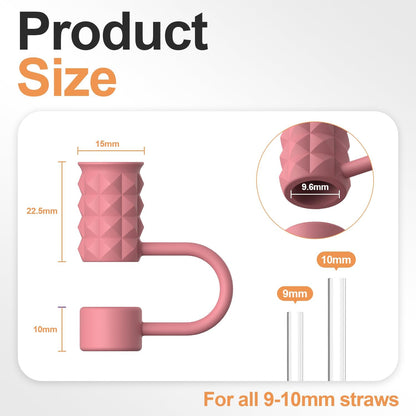 YOTIME 6Pcs Silicone Straw Covers Cap, 0.39in/10mm Straw Toppers Compatible with Stanley Cup 40 & 30 oz, Reusable Dust-Proof Cover Cap for Tumbler with Handle, Starlight