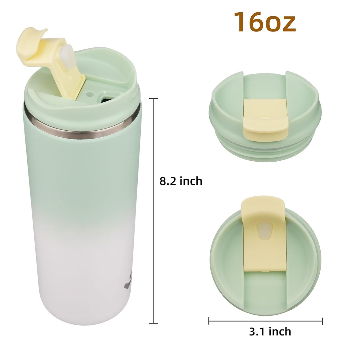 Konokyo Tumbler with Lid, 16 oz Travel Coffee Mug Double Wall Vacuum Stainless Steel Thermal Metal Cup Insulated Water Bottle,Navy Blue