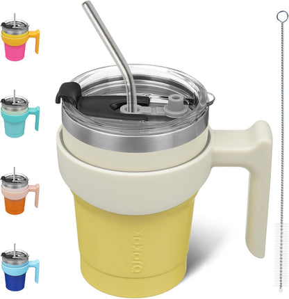BJPKPK Tumbler With Handle And Straw Lid 40 oz Stainless Steel Insulated Coffee Tumbler Cups For Home, Office or Car,Turquoise