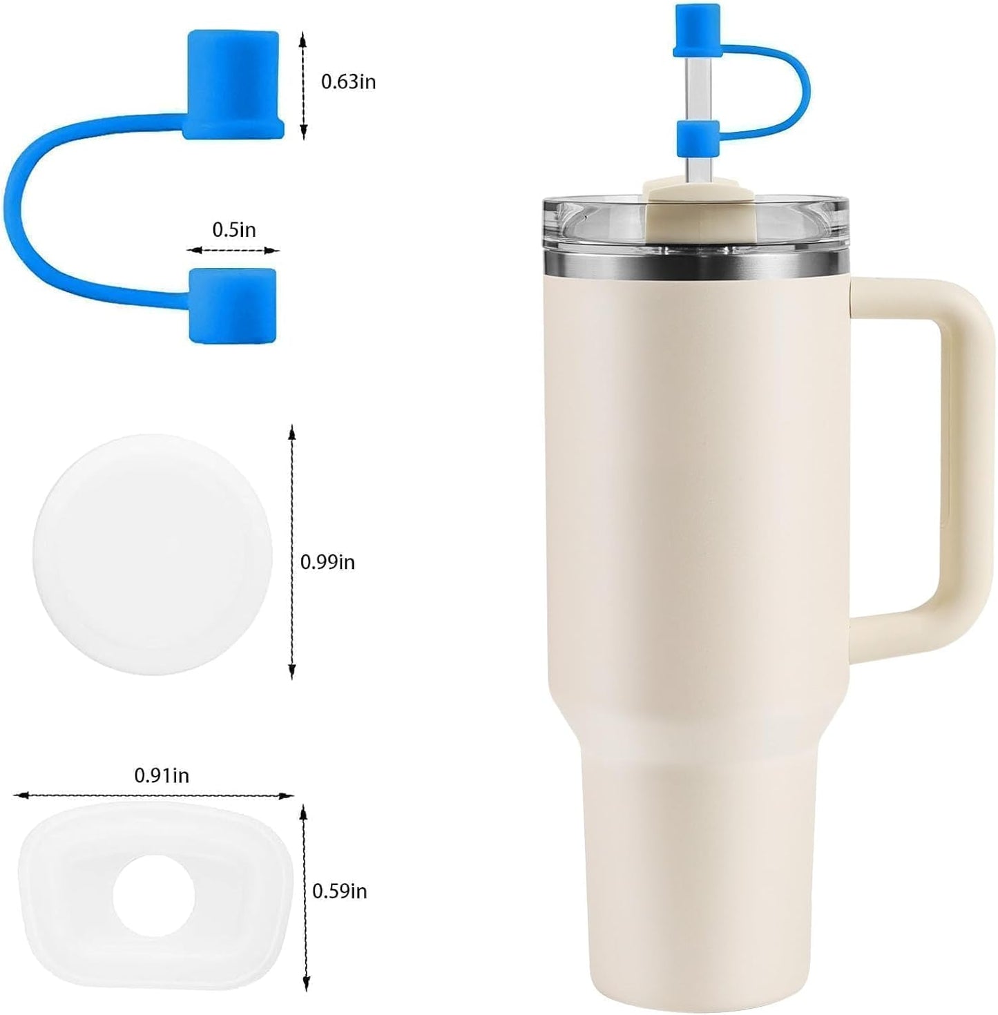 MOLOSLEEVE 21 Colors Straw Toppers Include A Set of Leak-proof Plugs, for Stanley Straw Covers Cap for Stanley Cup 2.0 30oz, 40oz, Silicone, Dust-Proof （Clear）
