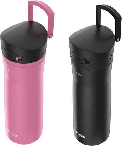 Contigo Jackson Chill 2.0, Vacuum-Insulated Stainless Steel Water Bottle with Secure Lid, Leak-Proof Travel Friendly, 20oz Capacity, Blueberry Color, Keeps Drinks Cold for 12 Hours