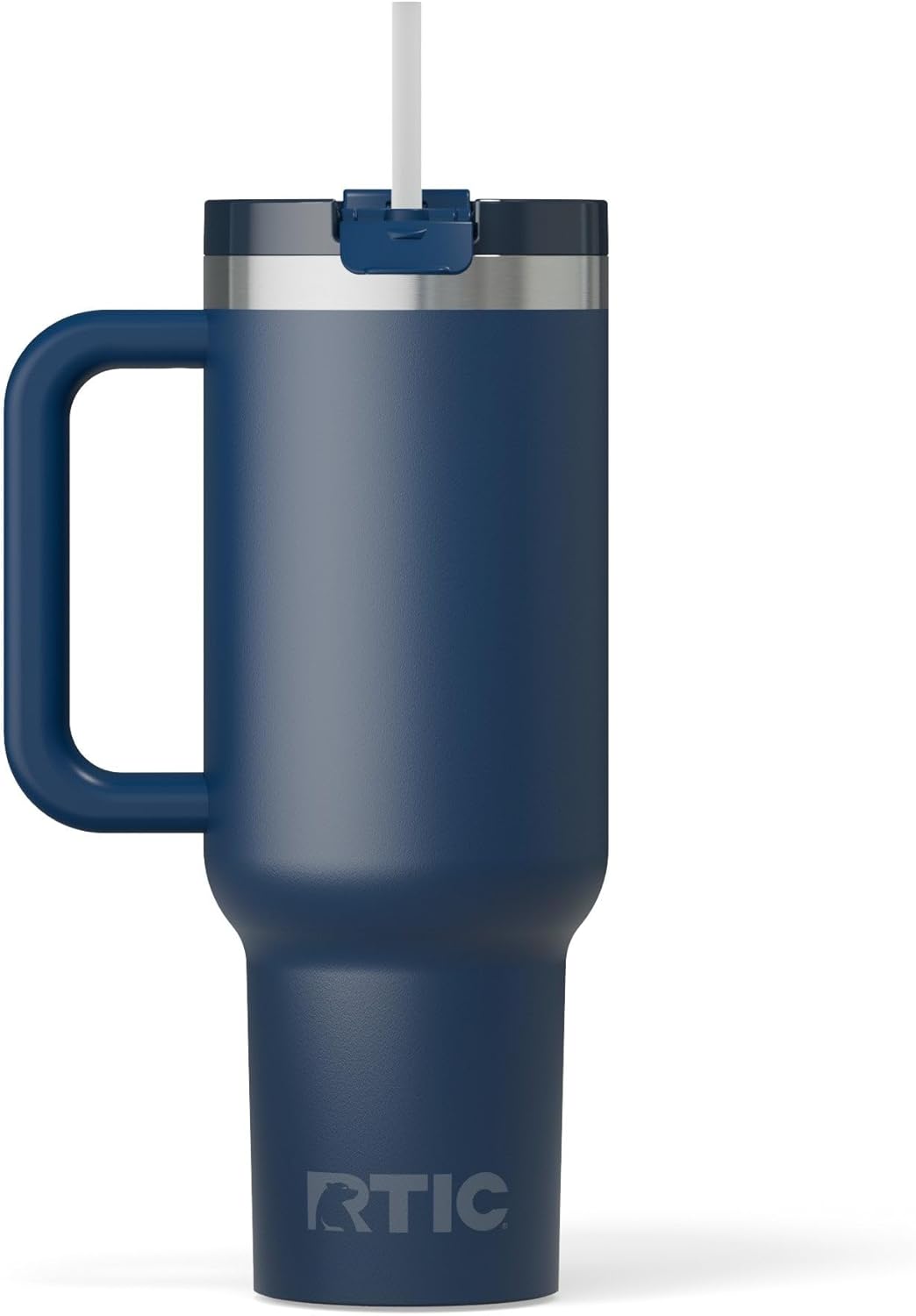RTIC 30 oz Road Trip Tumbler Double-Walled Ceramic Lined InsulatedStainless Steel Portable Travel Coffee Mug Cup with Lid, Handle and Straw, Periwinkle Bouquet