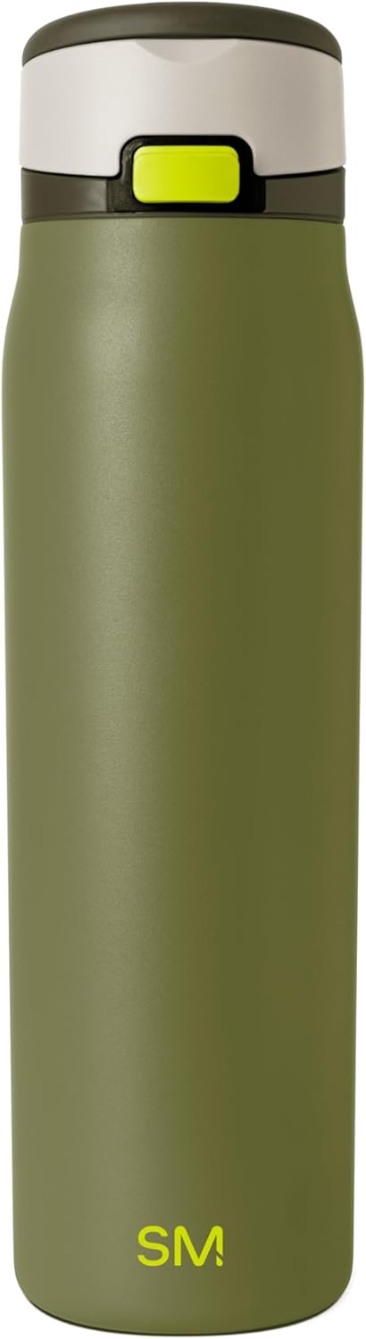 Simple Modern Mesa Loop Water Bottle with Covered Straw and Handle | 24oz Cup Holder Friendly Insulated Stainless Steel Bottles for Travel, Sports and School | Iris Sage - Colors B