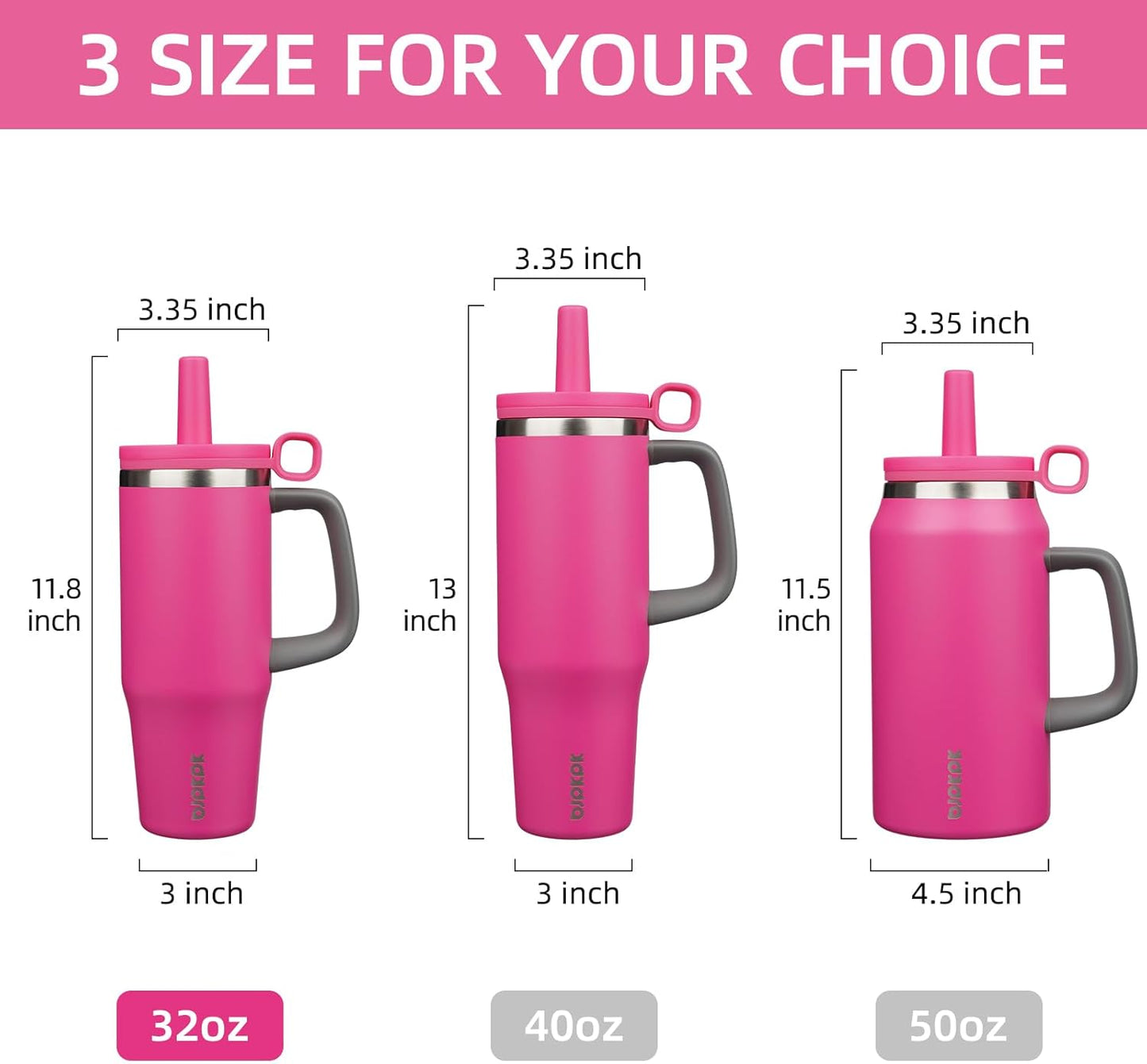 BJPKPK 50oz Insulated Tumbler with Handle Stainless Steel Travel Coffee Mug with Lid Reusable Large Water Bottle with Straw,Sky