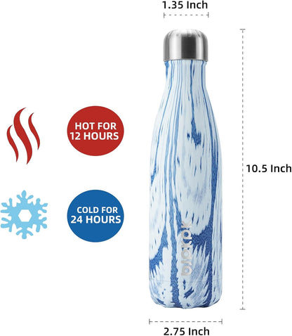 BJPKPK Insulated Water Bottle 12oz Small Stainless Steel Water Bottles Reusable Metal Thermal Keep Cold and Hot,Dreamy Purple - Colors A