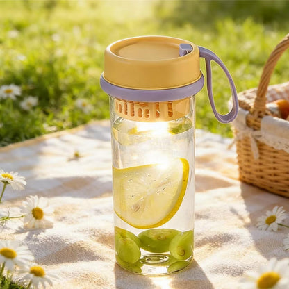 Fruit Infuser Water Bottle,17oz, Clear Water Bottle, Leakproof Plastic Water Bottle,Lightweight for Coffee, Tea, Fruit and Drinks, Shatter Proof, Reusable for Indoor & Outdoor(Orange)