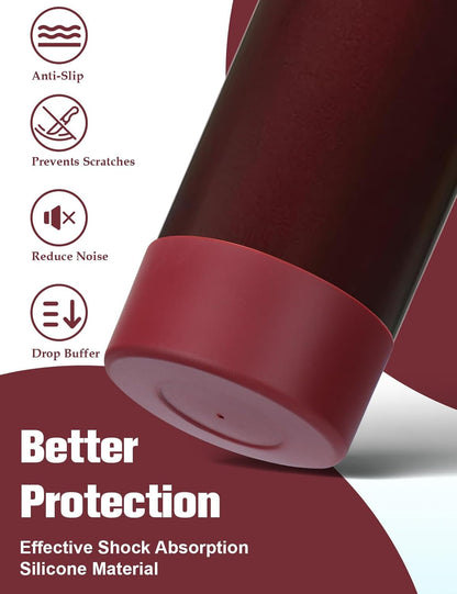 Mity rain 2PCS Silicone Boot for Owala Water Bottle 24 oz 32 oz, Anti-Slip Protective Sleeve Bottom Bumper Protector for FreeSip Stainless Steel Water Bottles Accessories