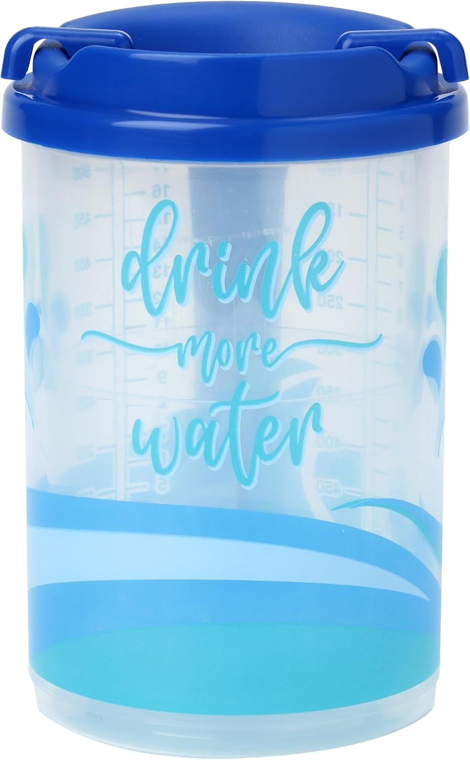 Plum Hill Hospital Cup with Lid and Straw, Large Water Cup with Straw and Handle, Hospital Mugs with Lid and Straw, 20 Oz Blue Medical Water Bottle, Clear Plastic Mug