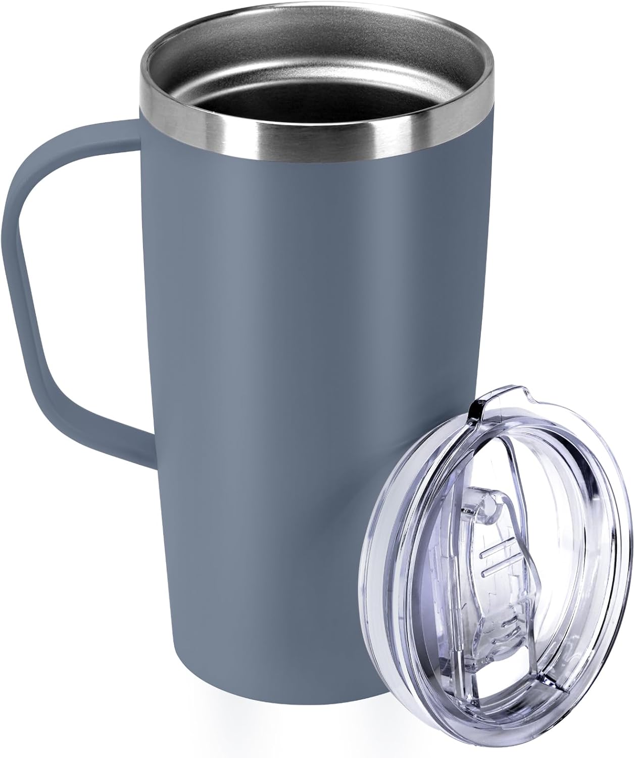 Trwcrt 19oz Insulated Coffee Mug with Handle, Double Wall Vacuum Stainless Steel Travel Coffee Tumbler, Blue