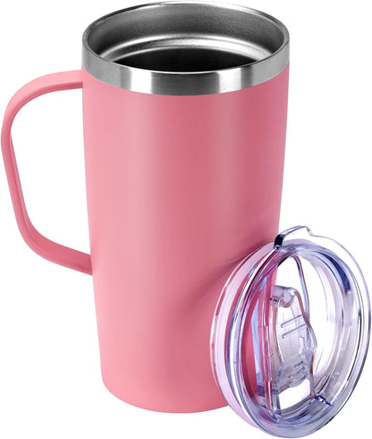 Trwcrt 19oz Insulated Coffee Mug with Handle, Double Wall Vacuum Stainless Steel Travel Coffee Tumbler, Blue