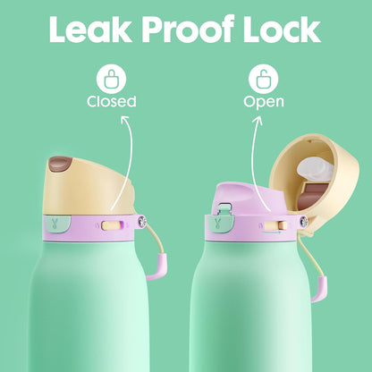 Meoky 24 oz Slim Insulated Water Bottle: Leak Proof Locking Lid, 2-in-1 Straw and Spout, 24 Hours Cold, Top Handle, BPA Free, Stainless Steel Water Bottle for Men Sports Travel Gym, Night