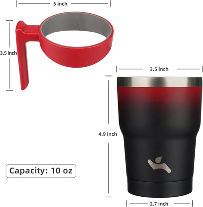 Konokyo 20 oz Tumbler with Handle and 2 Straw 2 Lid, Insulated Water Bottle Stainless Steel Vacuum Cup Reusable Travel Mug,Black