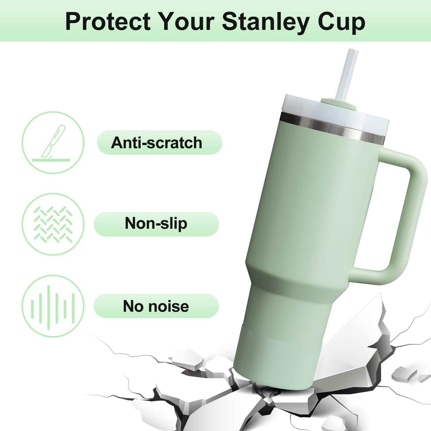 Affute Protective Silicone Boot for Stanley Quencher H2.0 40 30 20 oz & IceFlow Flip 30 20 oz, BPA Free Anti-Noise Anti-Scratch, Stanley Cup Protector Sleeve Cover Boot