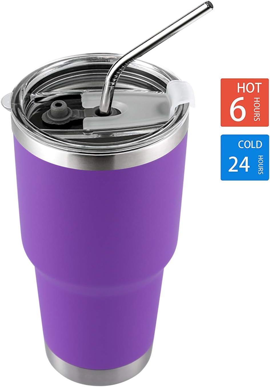 D·S 30oz Blue Tumbler Stainless Steel Double Wall Vacuum Insulated Mug with Straw and Lid, Cleaning Brush for Cold and Hot Beverages