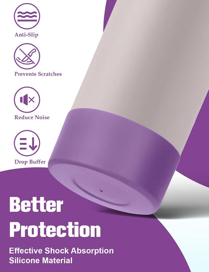 Mity rain 2PCS Silicone Boot for Owala Water Bottle 24 oz 32 oz, Anti-Slip Protective Sleeve Bottom Bumper Protector for FreeSip Stainless Steel Water Bottles Accessories