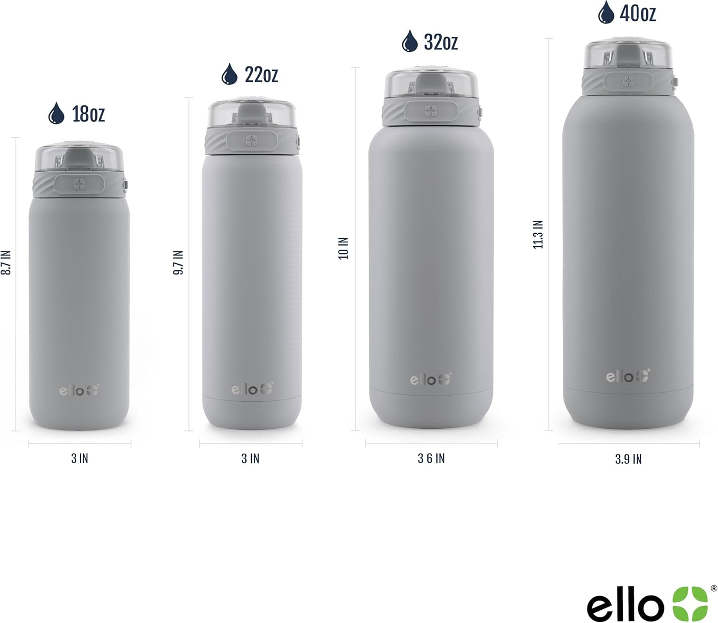 Ello Cooper 22oz Stainless Steel Water Bottle with Straw and Carry Handle, Double Walled and Vacuum Insulated Metal, Leak Proof Locking Lid with Soft Silicone Spout, Reusable, BPA Free, Lilac