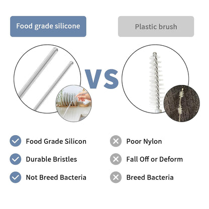 Silicone Cleaning Brush Kit,Water Bottle and Straw Cleaner Brush Set for Tumbler,Baby Bottle,Breast Pump Part,Nipple,Sippy Cup,Glass,Dishwasher Safe,BPA Free,3 Pcs