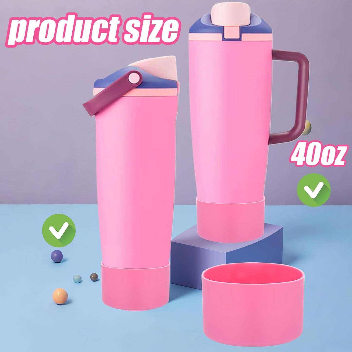Mity rain 2PCS Protective Silicone Boots for Owala 30oz & 40oz FreeSip Sway Bottles & Tumblers - Accessories for owala, Enhances Stability & Prevents Scratches(Black Cherry)
