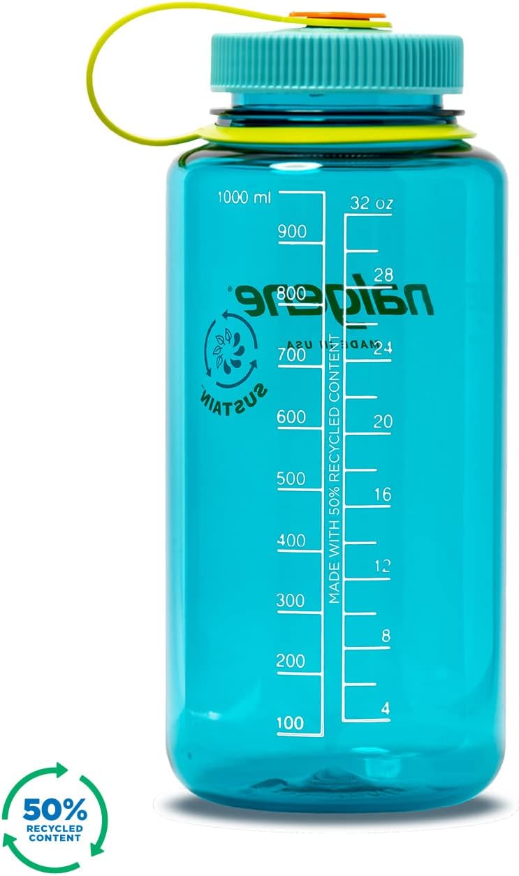 Nalgene 32 oz Wide Mouth Water Bottle | BPA-Free, Durable & Leak Proof, Lightweight Bottle for Hiking & Gym, Work & Travel