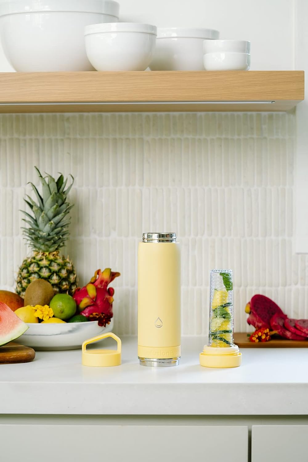 Infusion Pro Fruit Infuser Water Bottle with Straw Lid (32 oz) Stainless Steel Vacuum Insulated : 50 Recipe Fruit Infusion eBook : More Flavor : Easy Cleaning : Great Gift