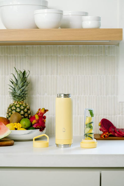 Infusion Pro Fruit Infuser Water Bottle with Straw Lid (32 oz) Stainless Steel Vacuum Insulated : 50 Recipe Fruit Infusion eBook : More Flavor : Easy Cleaning : Great Gift