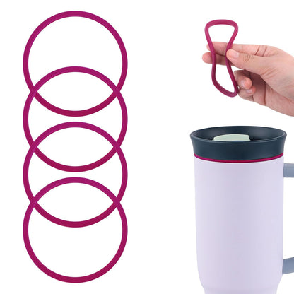 BOXOB 4pcs Gasket Replacement for Owala 40oz Tumbler, Silicone O Ring Water Bottle Ring Seal Lid Gasket Replacement Parts Accessories Compatible with Owala 40oz Stainless Steel Cup (Grey)