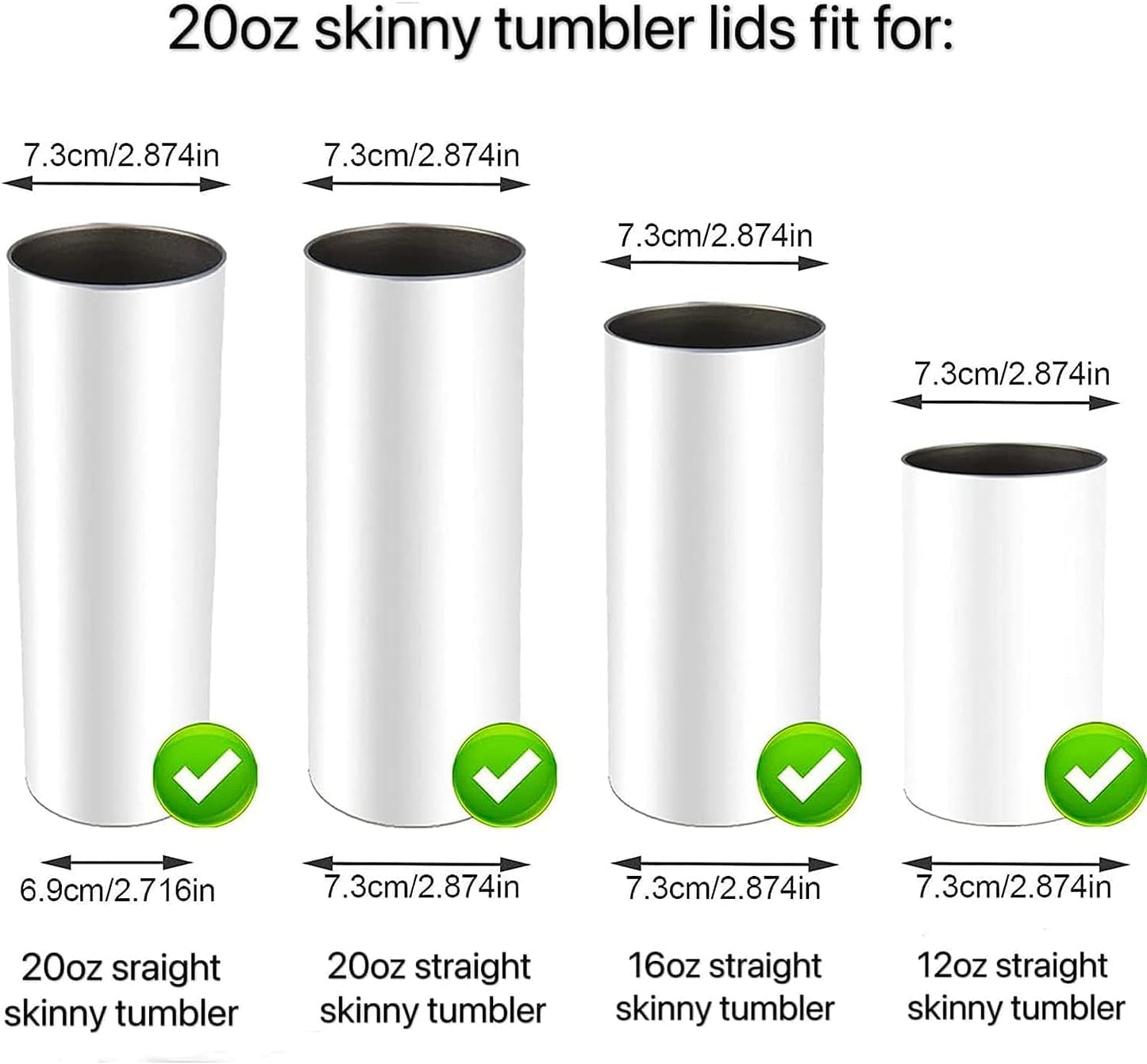 20 oz Skinny Replacement Lids Tumbler Replacement Lids Plastic Splash Resistant Covers Spill Proof Skinny Cup Covers for Mouth Cooler Cup (Clear, 5 Pack)