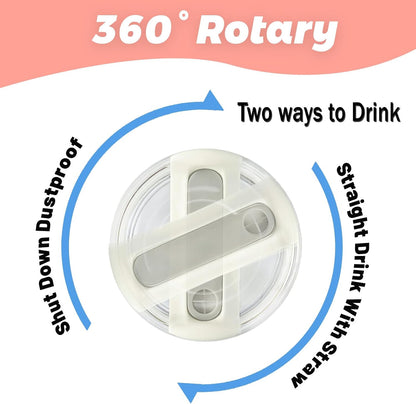 40 OZ Tumbler Lid Replacement Compatible for Stanley Quencher H2.0, 1 Pack BPA Free Clear Lid Replacement for Stanley Cup Accessories(Clear-White)