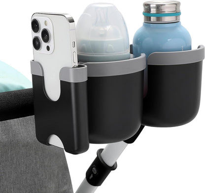 Accmor Stroller Cup Holder with Phone Holder, Bike Cup Holder, Universal Cup Holder for Uppababy Nuna Doona Strollers, 2-in-1 Cup Holder for Walker, Wheelchair, Scooter - Colors B